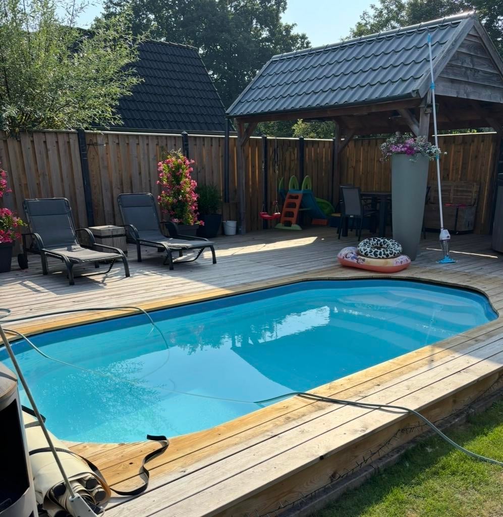 Polyester Inbouwzwembad met trap, Gebruikt, 200 tot 300 cm, Rechthoekig, Ophalen