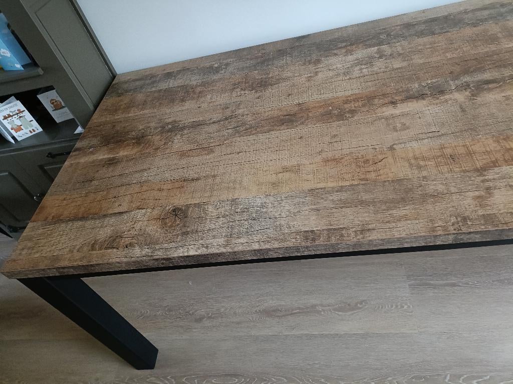 Industriele eettafel 220 x 100 x 80 zo goed als nieuw, Huis en Inrichting, Tafels | Eettafels, Ophalen, 200 cm of meer, 50 tot 100 cm