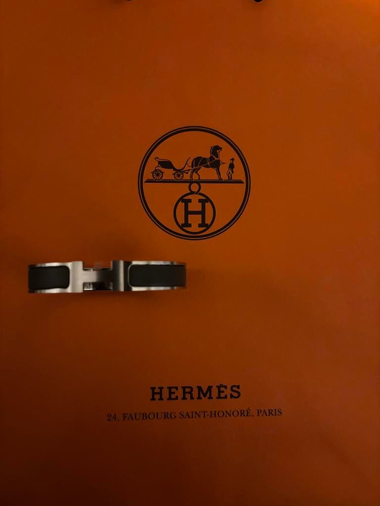 Hermes armband Clic HH Etain Mat - Nieuw met bon, Ophalen of Verzenden, Nieuw, Grijs, Overige materialen