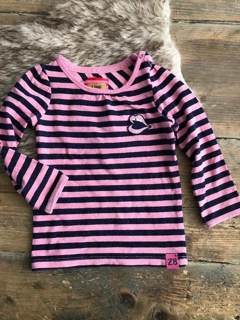 gestreept t-shirt (Z8) 80, Kinderen en Baby's, Gebruikt, Meisje, Z8, Ophalen of Verzenden