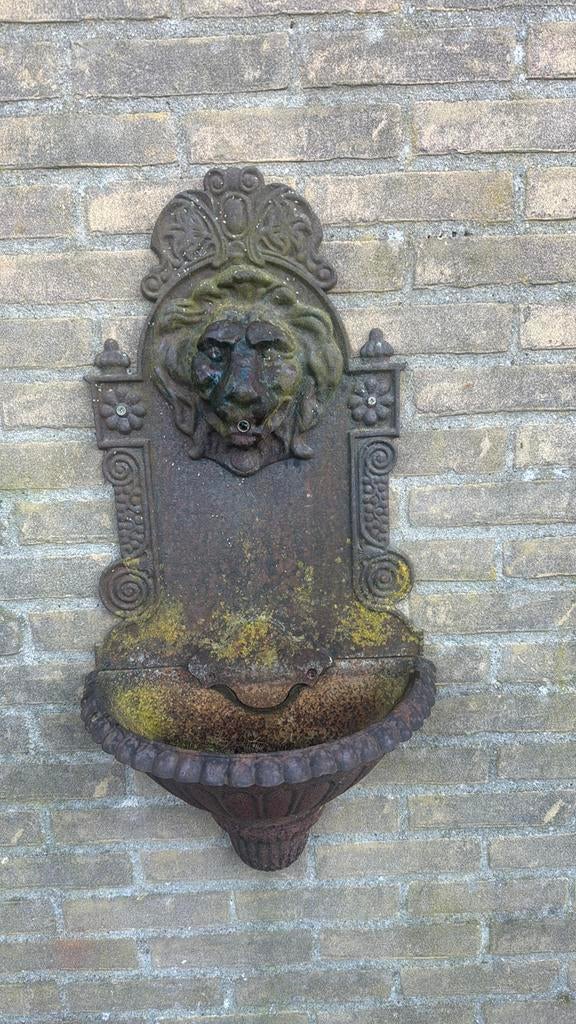 Gietijzeren fontein leeuw, Ophalen, Gebruikt, Gietijzer, Fontein