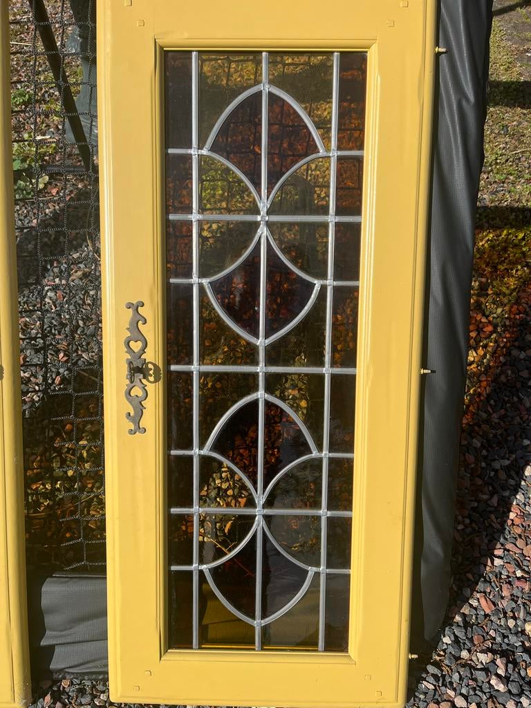 2 Retro Deurtjes met Origineel Glas in Lood, Ophalen, Gebruikt, Minder dan 80 cm, Binnendeur