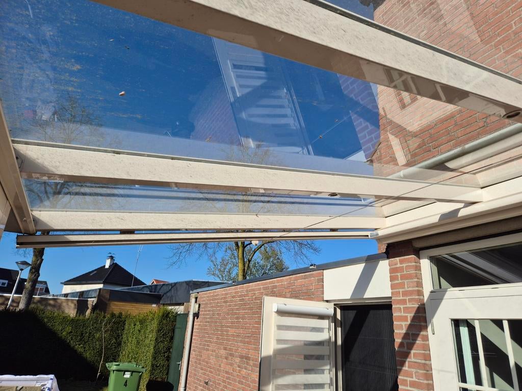 Zonnescherm, gaat niet meer dicht (werkt niet meer), Tuin en Terras, Zonneschermen, Gebruikt, 450 cm of meer, Elektrisch, Ophalen of Verzenden