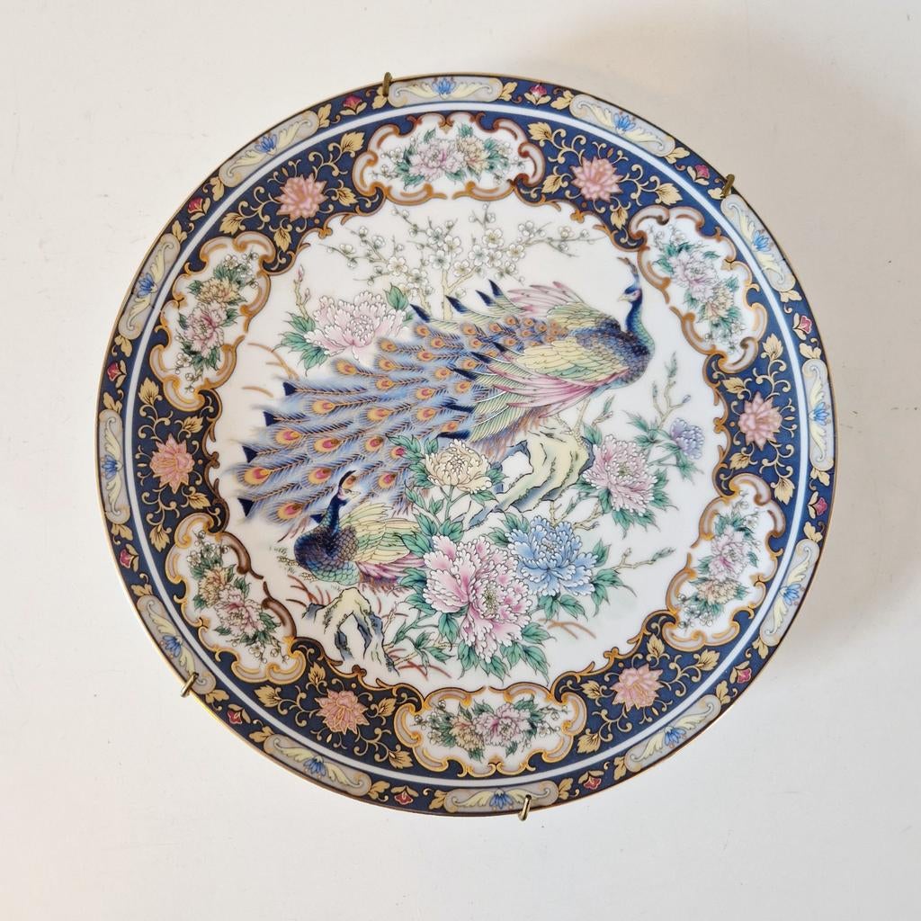 Japans Toyo bord wandbord pauw pioenen, Antiek en Kunst, Curiosa en Brocante, Ophalen of Verzenden