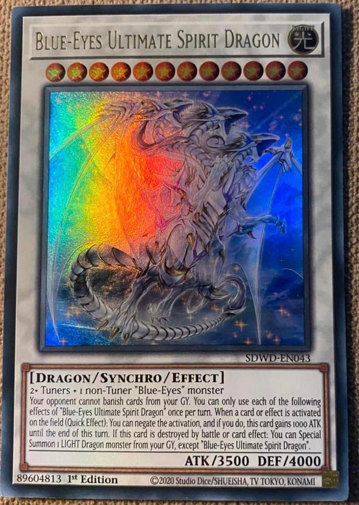 Yu-Gi-Oh! Blue-Eyes Ultimate Spirit Dragon SDWD 1st Edition, Hobby en Vrije tijd, Verzamelkaartspellen | Yu-gi-Oh!, Ophalen of Verzenden