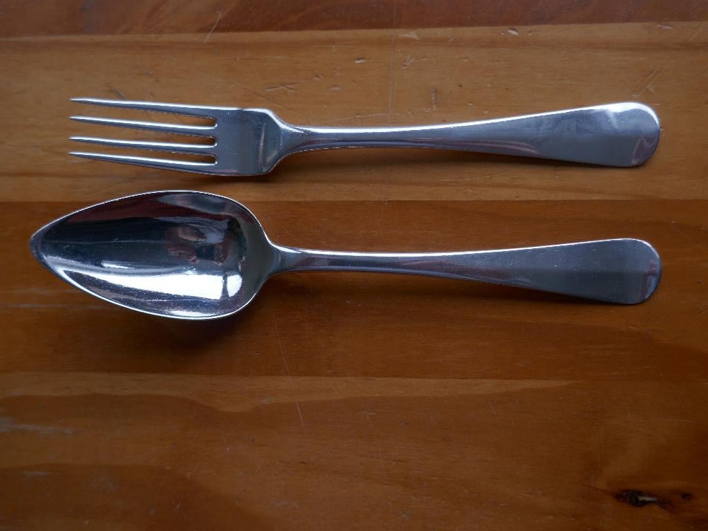 1 zilveren dinercouvert jan van den broek 1863 jaarletter d, Ophalen of Verzenden, Zilver