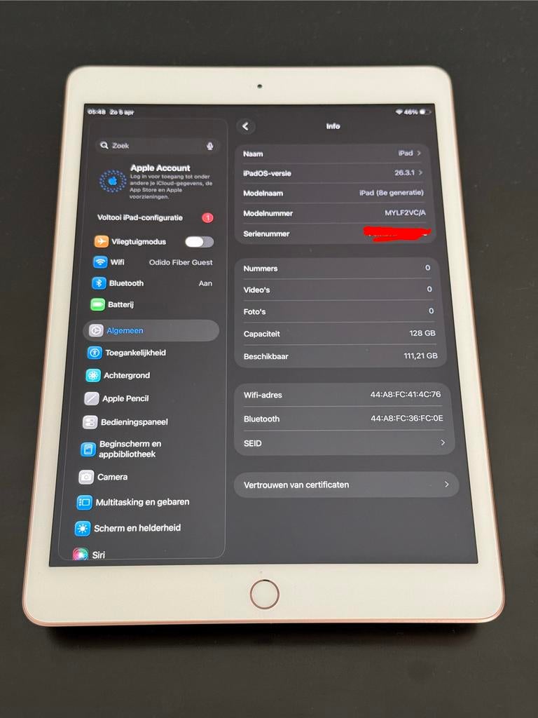 iPad 8e generatie 128GB Rosé Goud, Computers en Software, Apple iPads, 10 inch, Rose Goud, Apple iPad, Ophalen of Verzenden