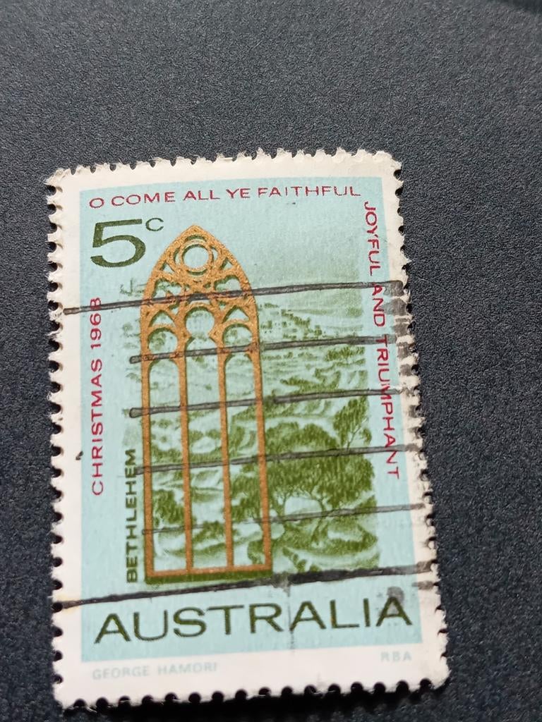 Australische kerstzegel 1968 - Bethlehem 5c, Ophalen of Verzenden, Gestempeld, Overige thema's