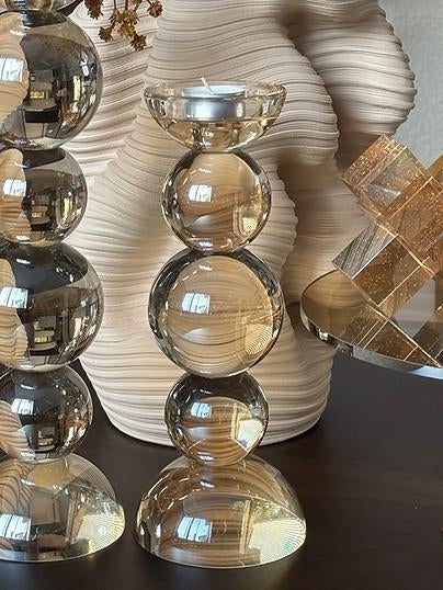 Diga Colmore kaarsenhouder goud glans kristal glas (M), Ophalen, Overige materialen, Overige kleuren, 25 tot 50 cm