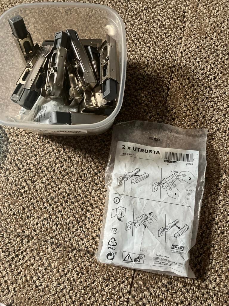 IKEA Utrusta scharnieren 110-125 graden, Ophalen of Verzenden, Gebruikt, Overige materialen, Scharnier