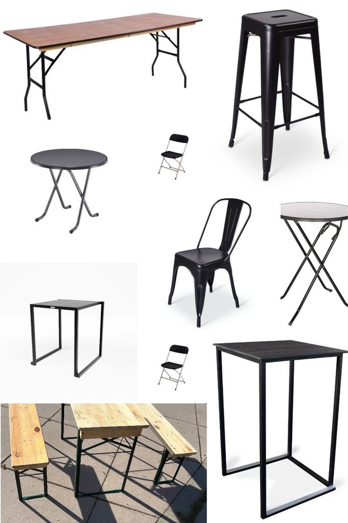 Meubilair huren statafel barkruk buffettafel klapstoel, Ophalen, Zo goed als nieuw, Verjaardag