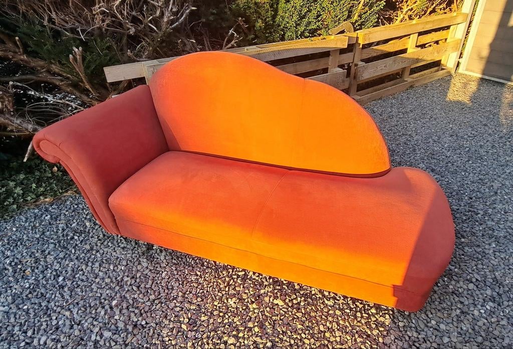 Chaise longue bank, Huis en Inrichting, Banken | Bankstellen, Ophalen, Gebruikt, 150 tot 200 cm, Vintage