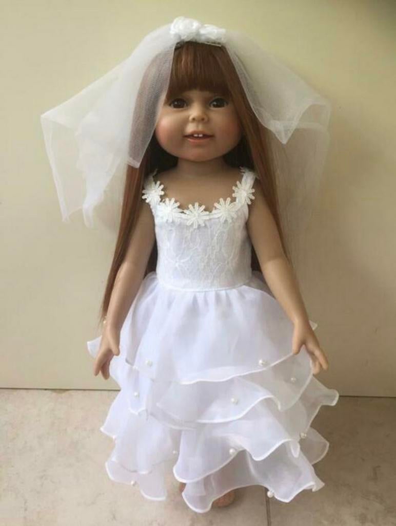 American girl 18" trouwjurk wit pop kleding jurk Zonder pop, Ophalen of Verzenden, Nieuw, Kleertjes, Levensecht of Reborn