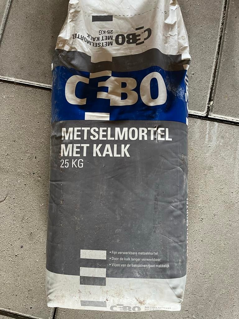 3 zakken Cebo metselmortel met kalk 25 kg, Ophalen, Nieuw, Overige typen