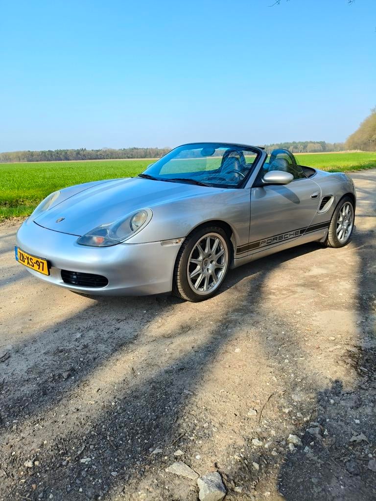 Porsche Boxster 2.5 AUT 1999 Grijs young timer, Auto's, Automaat, Achterwielaandrijving, Cabriolet, Blauw