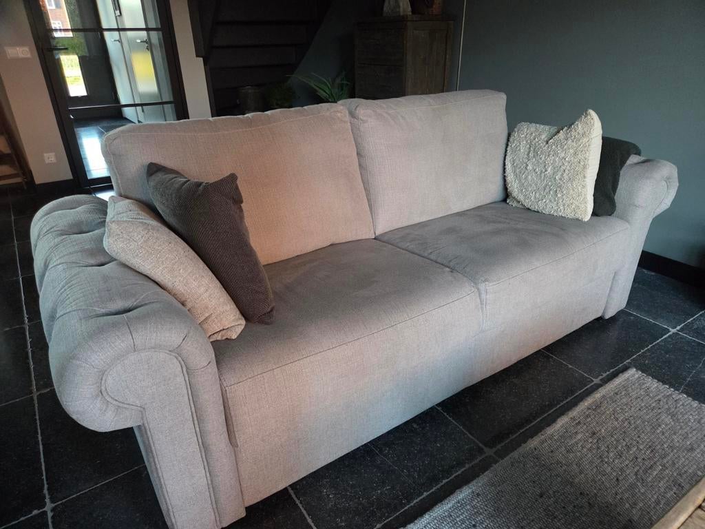 Bankstel grijs, Landelijk  stoer en sober, Minder dan 75 cm, Driepersoons, Ophalen of Verzenden