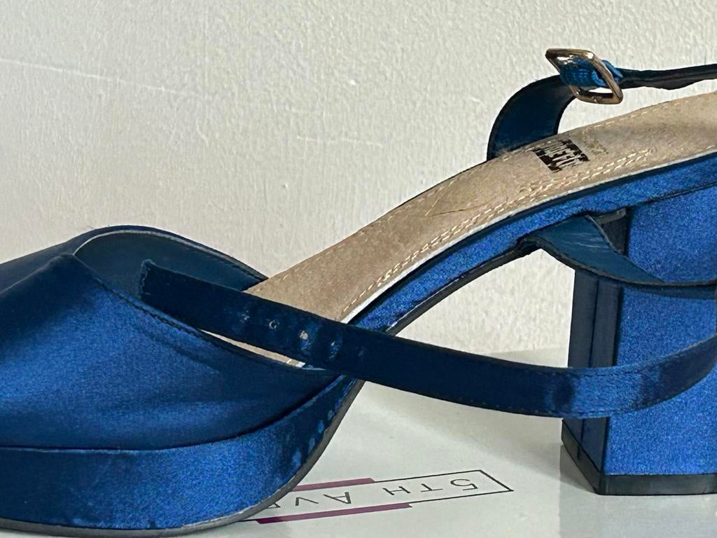 Primark blauwe sandalen met hoge hakken, maat 37, Blauw, Gedragen, Sandalen of Muiltjes, Ophalen of Verzenden