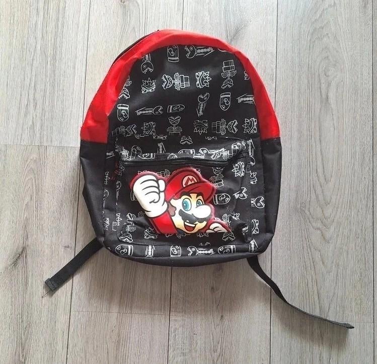 Super Mario rugzak Nintendo schooltas backpack zwart rood, Overige merken, 25 tot 40 cm, Ophalen of Verzenden, Zo goed als nieuw
