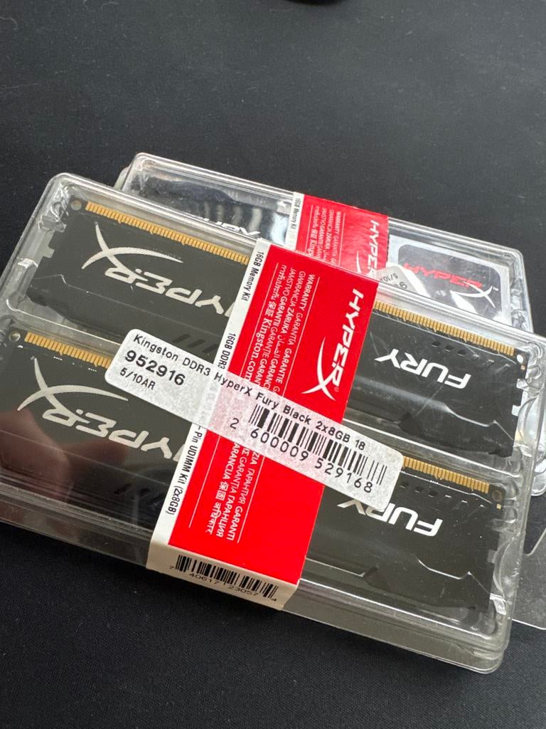 Kingston DDR3 HyperX Fury Black 2x8GB, Computers en Software, RAM geheugen, DDR3, Ophalen of Verzenden, Zo goed als nieuw, Desktop