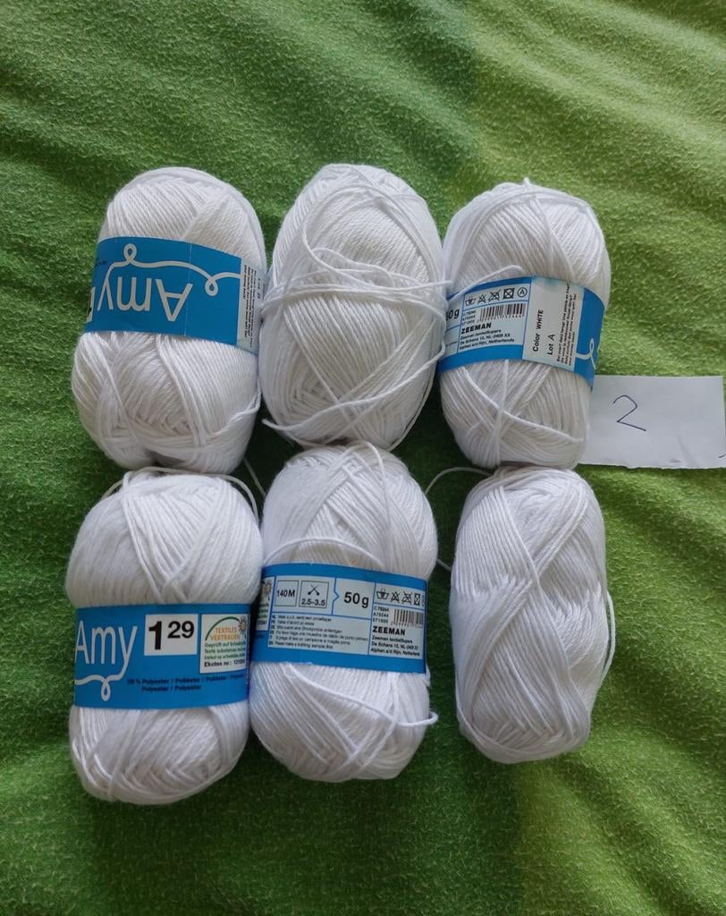 6 bollenl wit (Amy) zeeman, Ophalen of Verzenden, Nieuw, Breien of Haken, Wol of Garen