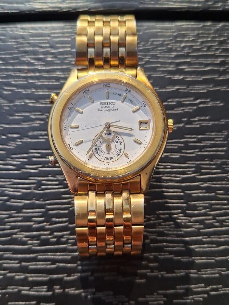 Lot horloges: 4 seiko,dugena, enicar, onsa, Ophalen, Staal, Seiko