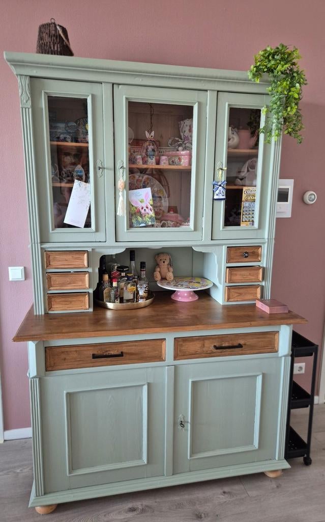 Opgeknapte buffetkast, Huis en Inrichting, Kasten | Buffetkasten, Ophalen, Gebruikt, 200 cm of meer, Grenenhout