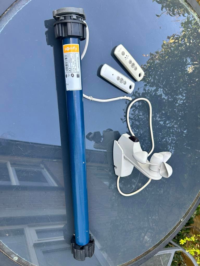 Somfy Buismotor zonnescherm met afstandsbediening en automaa, Ophalen of Verzenden, Gebruikt, Overige typen, Elektrisch