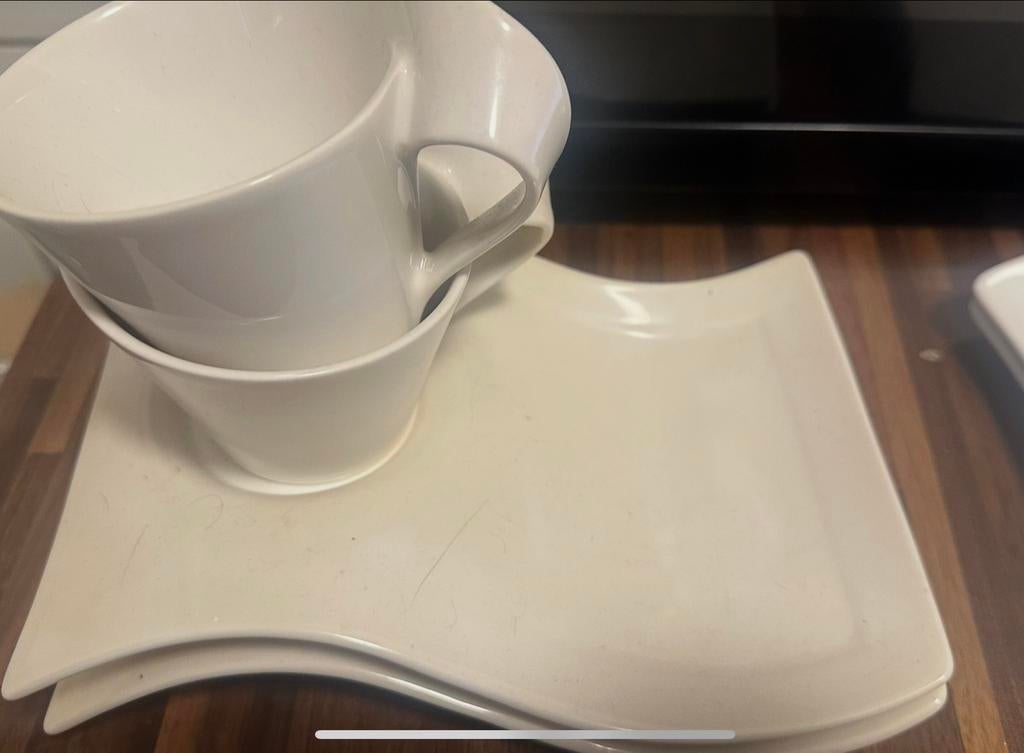 Villeroy en Boch New Wave servies, Huis en Inrichting, Keuken | Servies, Zo goed als nieuw, Compleet servies, Effen, Porselein