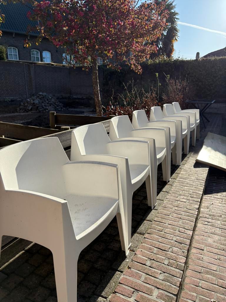 Set van 7 tuinstoelen, Ophalen, Zo goed als nieuw, Kunststof
