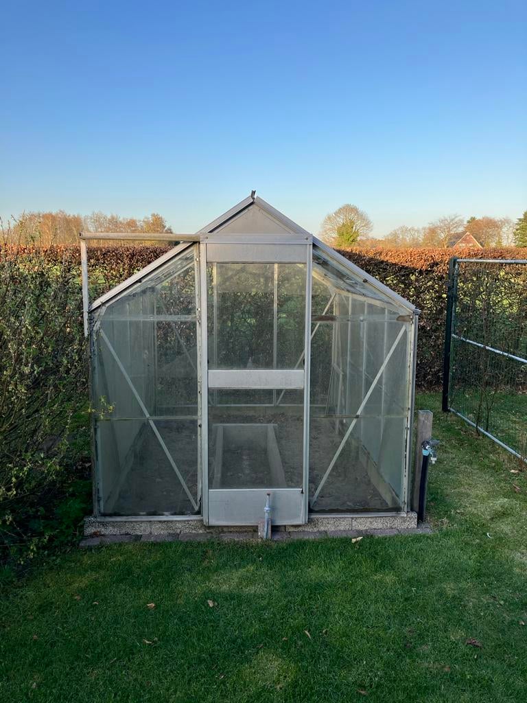 Kweekkas 250x190cm oppervlakte, nokhoogte 190cm, Tuin en Terras, Ophalen, Gebruikt, Kweekkas, Glas