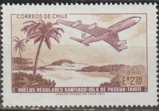 1717. Chili 766 pfr. Vliegtuig, Ophalen of Verzenden, Postfris, Zuid-Amerika