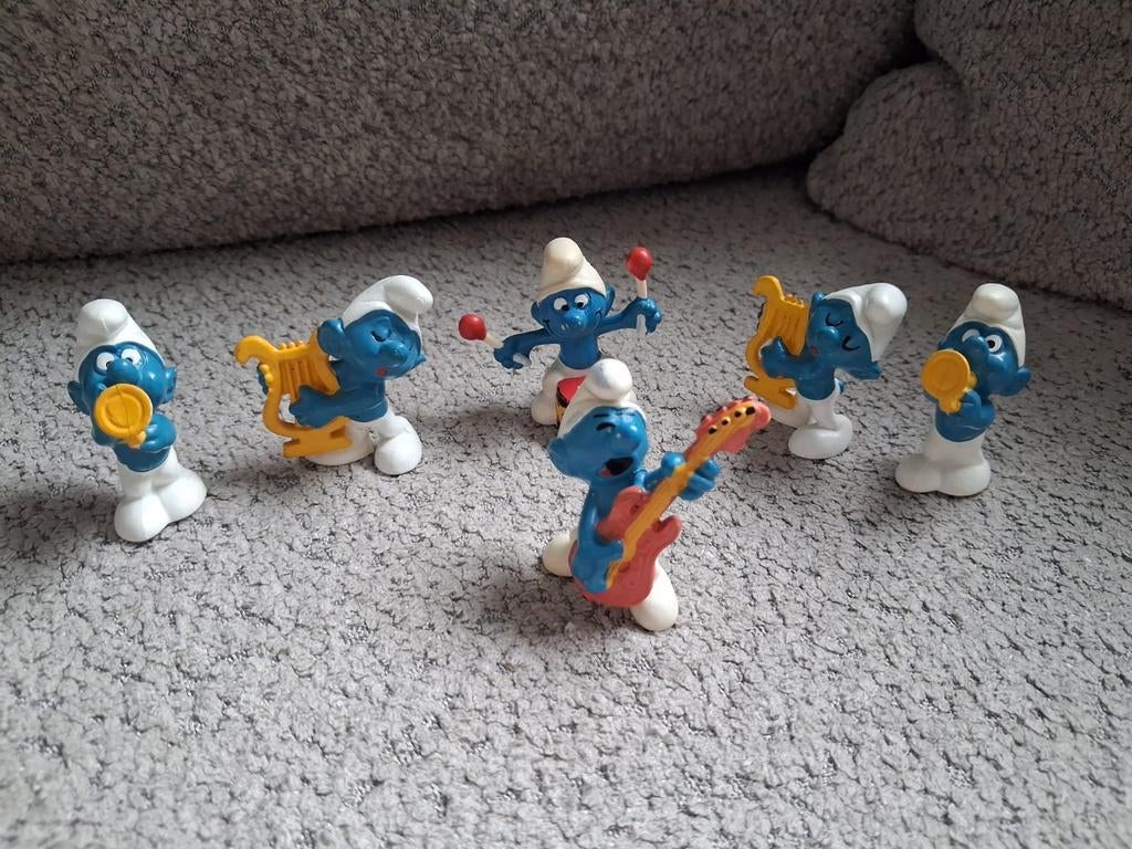 Muziek/orkest smurfen 6 stuks Peyo, Verzamelen, Smurfen, Ophalen of Verzenden, Verschillende Smurfen