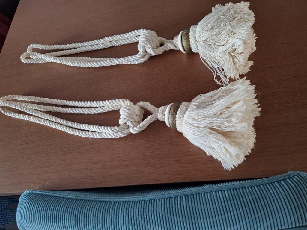 Gordijnhouders  .2 stuks met koperen ring 10e, Ophalen of Verzenden, Nieuw, Minder dan 50 cm, Minder dan 100 cm