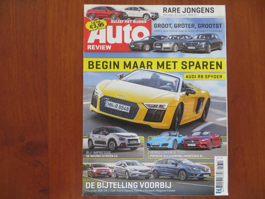 Auto Review 12 2016 Audi R8 Spyder, BMW 5-serie Touring, Boeken, Ophalen of Verzenden, Nieuw, Audi