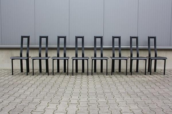 Regia design stoelen | Italiaans | Prijs voor de 8 samen!, Ophalen, Gebruikt, Ycami, Zwart