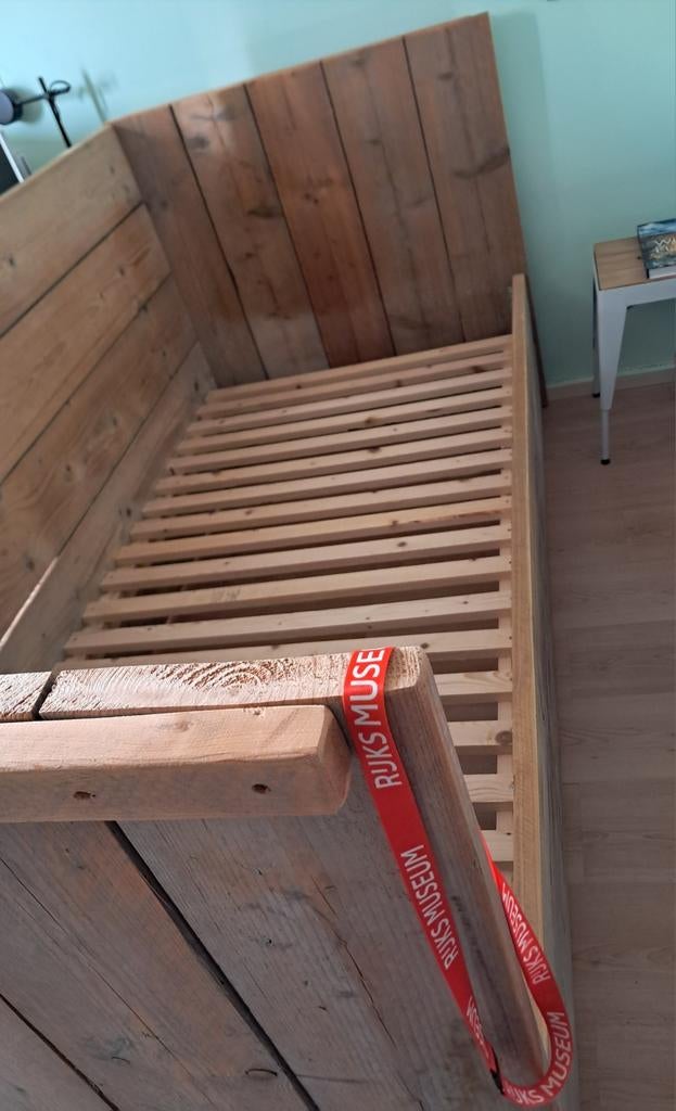 Steigerhouten kind tiener bed 1 persoons  met lattenbodem, Ophalen, Gebruikt, 90 cm, Eenpersoons