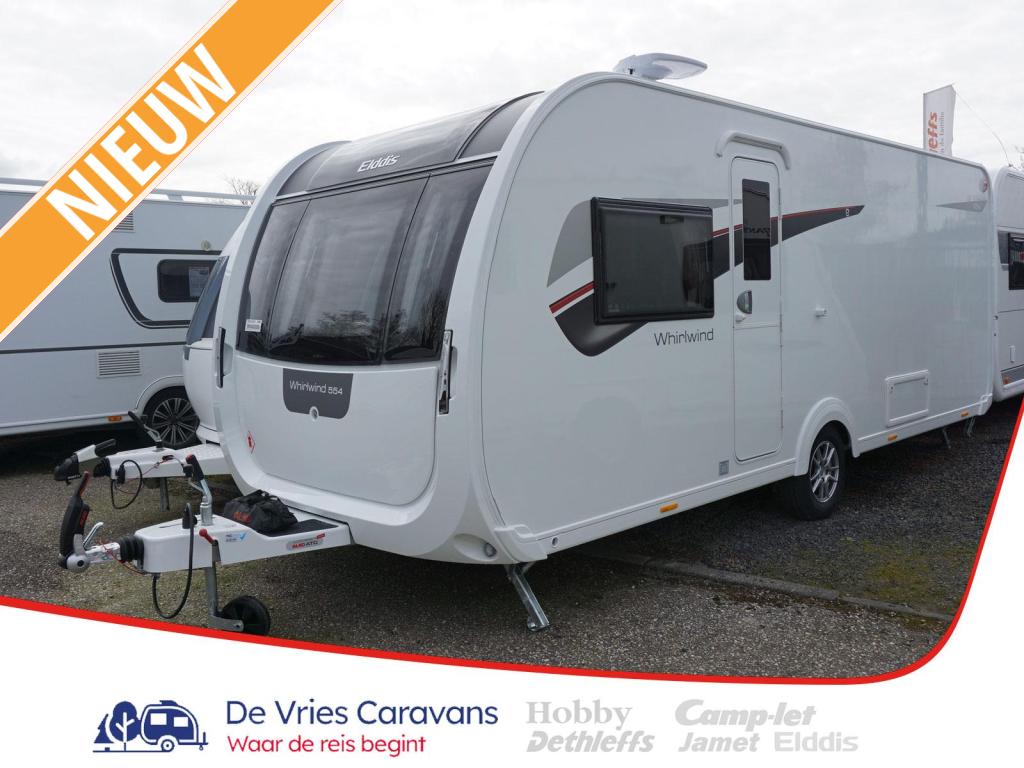 Elddis Whirlwind 554 incl.Queensbed,badkamer, Caravans en Kamperen, Standaardzit, Elddis, 7 tot 8 meter, Bedrijf