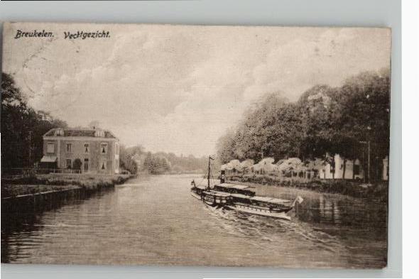 Breukelen Vechtgezicht met rondvaart boot st 1919, Verzenden, Voor 1920, Gelopen, Utrecht