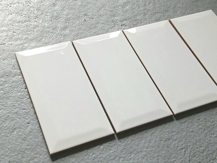 🍀Nieuwe witte facet tegels 20x10 cm (113 stuks) prijs p.st., Ophalen of Verzenden, Nieuw, Keramiek, Minder dan 5 m²