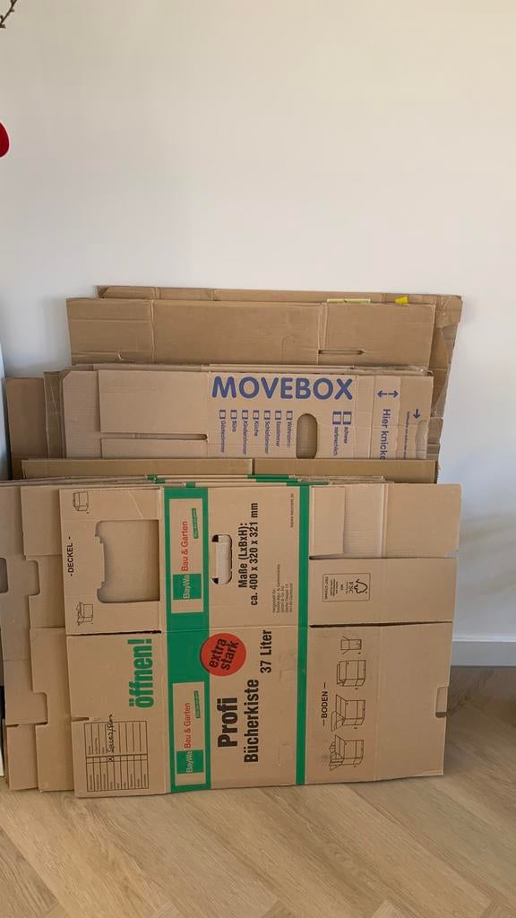 12 Verhuisdozen te koop - extra sterk, Doe-het-zelf en Verbouw, Kratten en Dozen, Ophalen, Doos, 50 tot 75 cm, Zo goed als nieuw