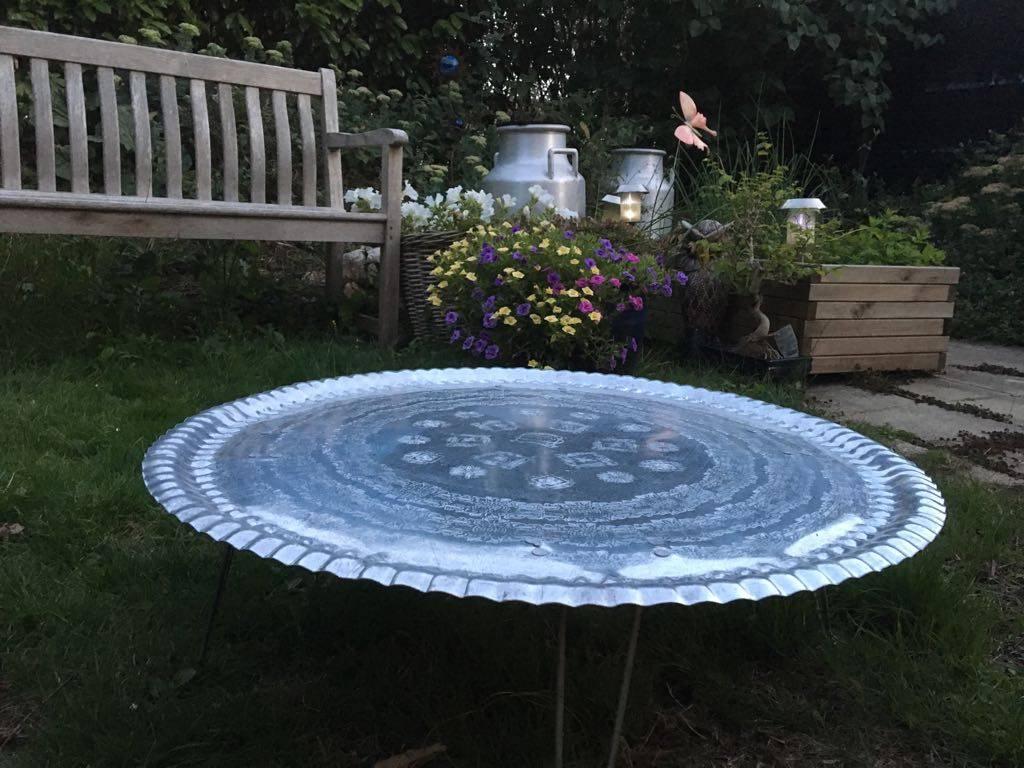 Handgemaakt tafeltje uit Egypte, Minder dan 55 cm, Rond, Nieuw, Ophalen