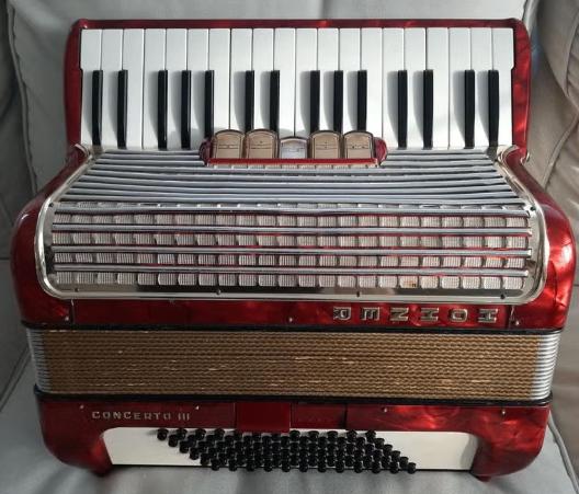 Hohner Concerto III accordeon, Ophalen, Gebruikt, 72-bas, Met koffer