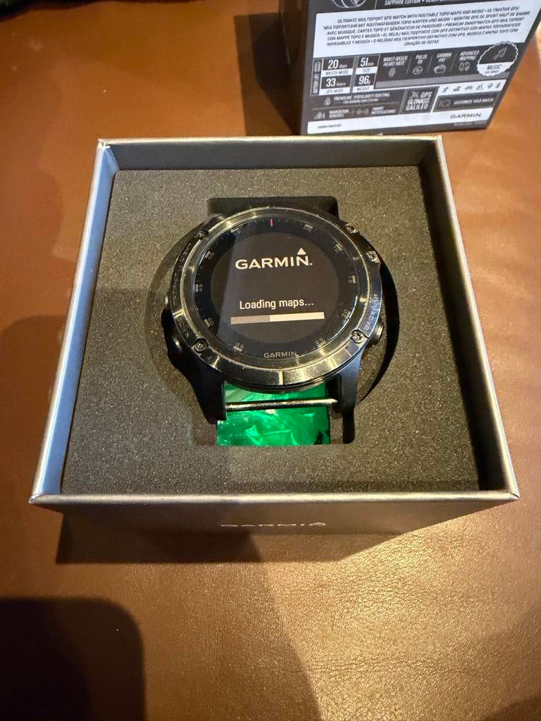 Garmin Fenix 5x Plus Sapphire - Batterij moet vervangen, Zwart, Ophalen of Verzenden, Waterdicht, Android