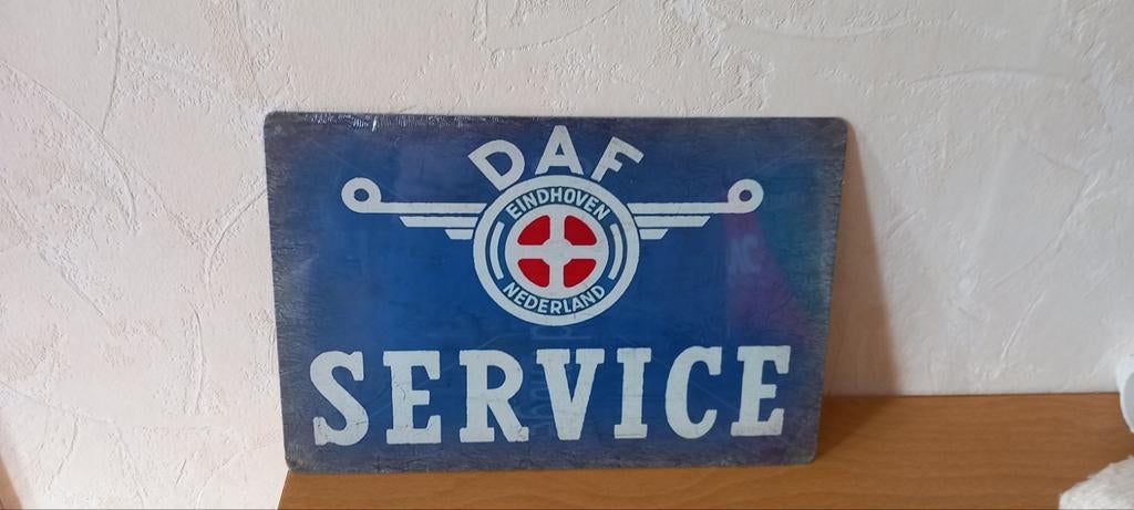 Nieuw DAF Service blikken bord 20x30 cm, Ophalen of Verzenden, Nieuw, Reclamebord