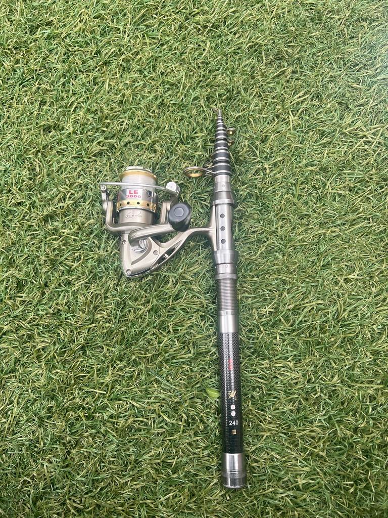 Vishengel met molen, Ophalen of Verzenden, Gebruikt, Complete hengel