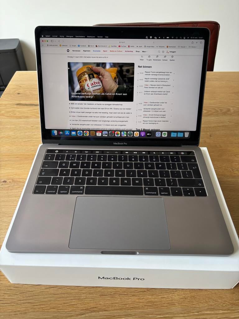 MacBook Pro met Touch Bar, i5 3,1GHz, 8GB RAM, 256GB SSD, MacBook Pro, 256 GB, 8 GB, Ophalen of Verzenden