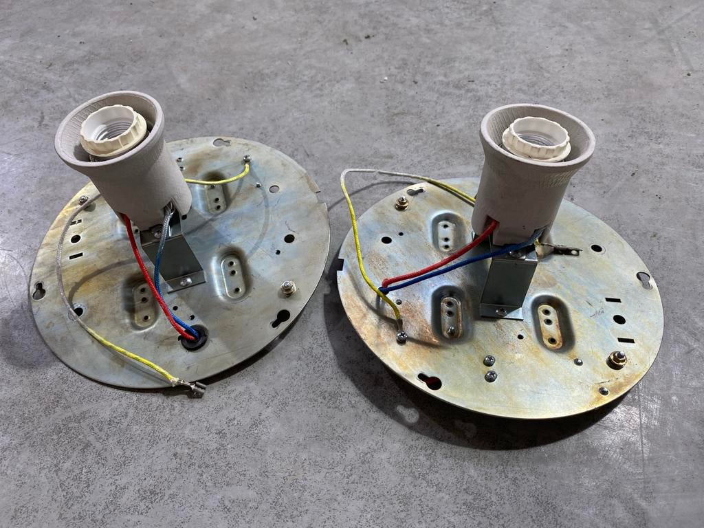 E40 fitting op montageplaat met E40/E27 verloop, Ophalen of Verzenden, Gebruikt