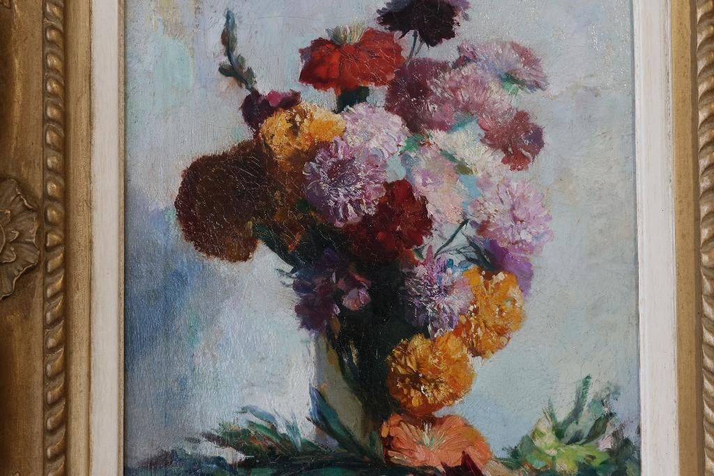 Willem Korteling, 1889-1964 stilleven met bloemen schilderij, Ophalen of Verzenden