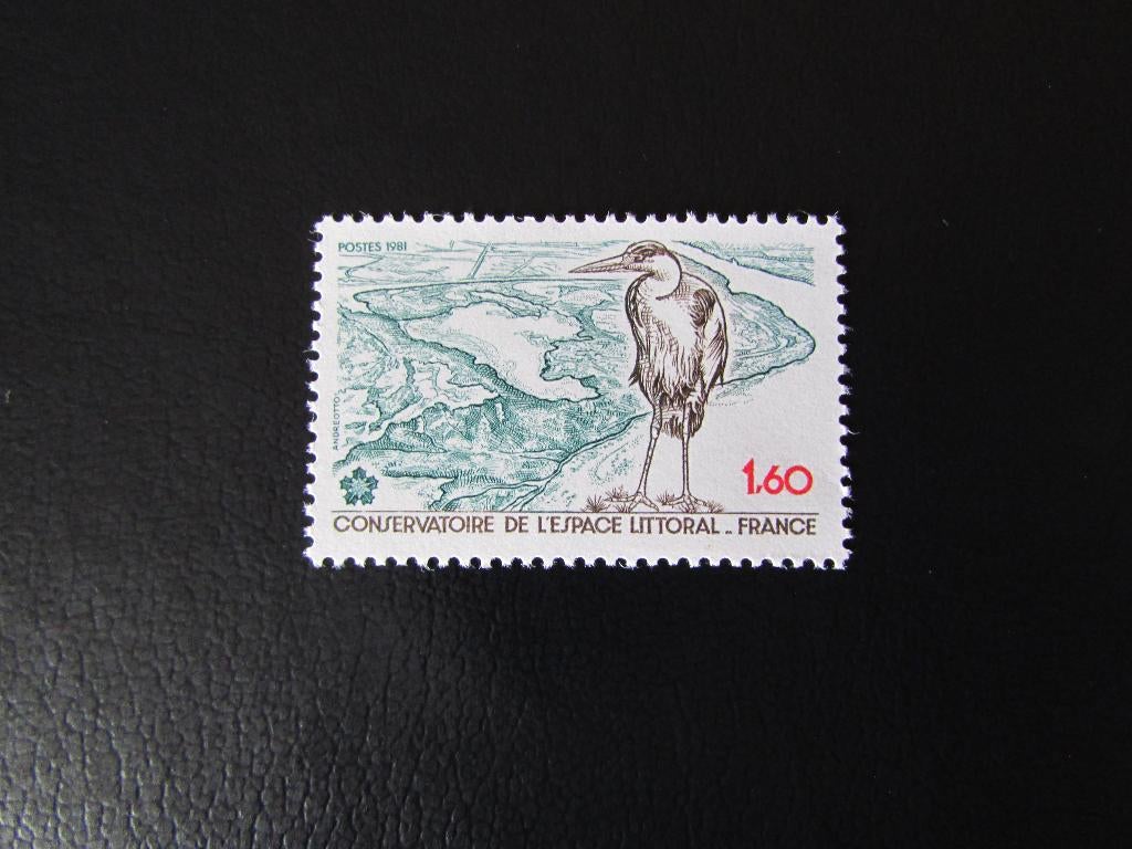 Postzegel Vogel: Blauwe Reiger uit Frankrijk, Ophalen of Verzenden, Postfris, Dier of Natuur