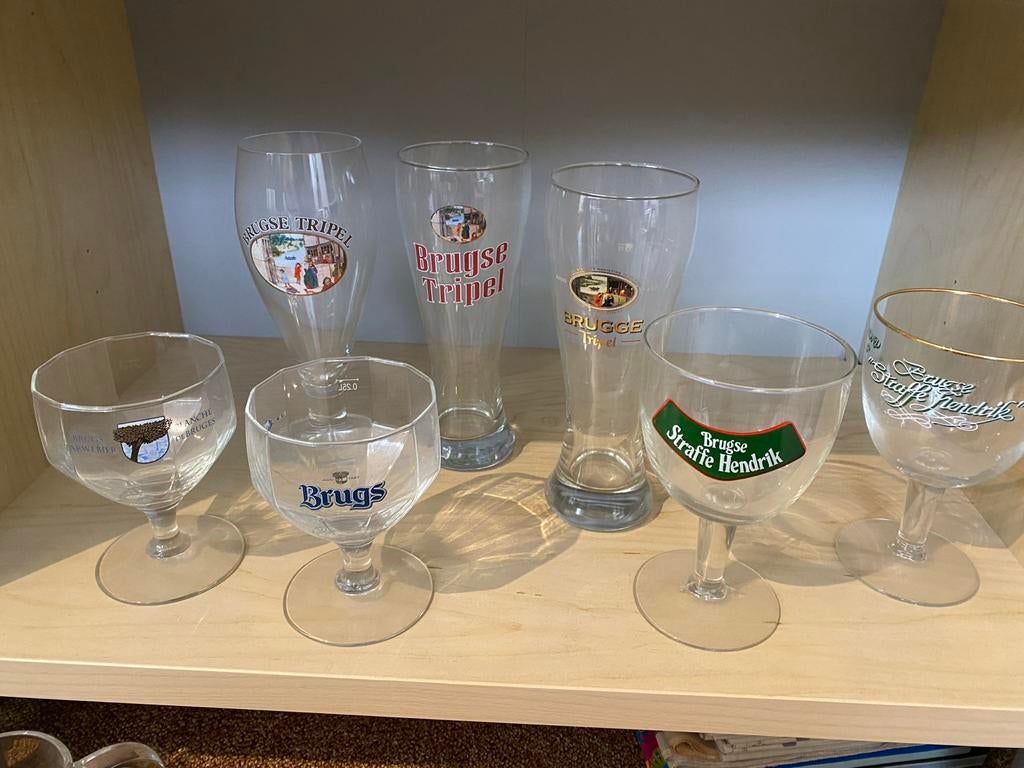 Brugse bierglazen - Diverse types, Ophalen of Verzenden, Zo goed als nieuw, Glas of Glazen, Overige merken
